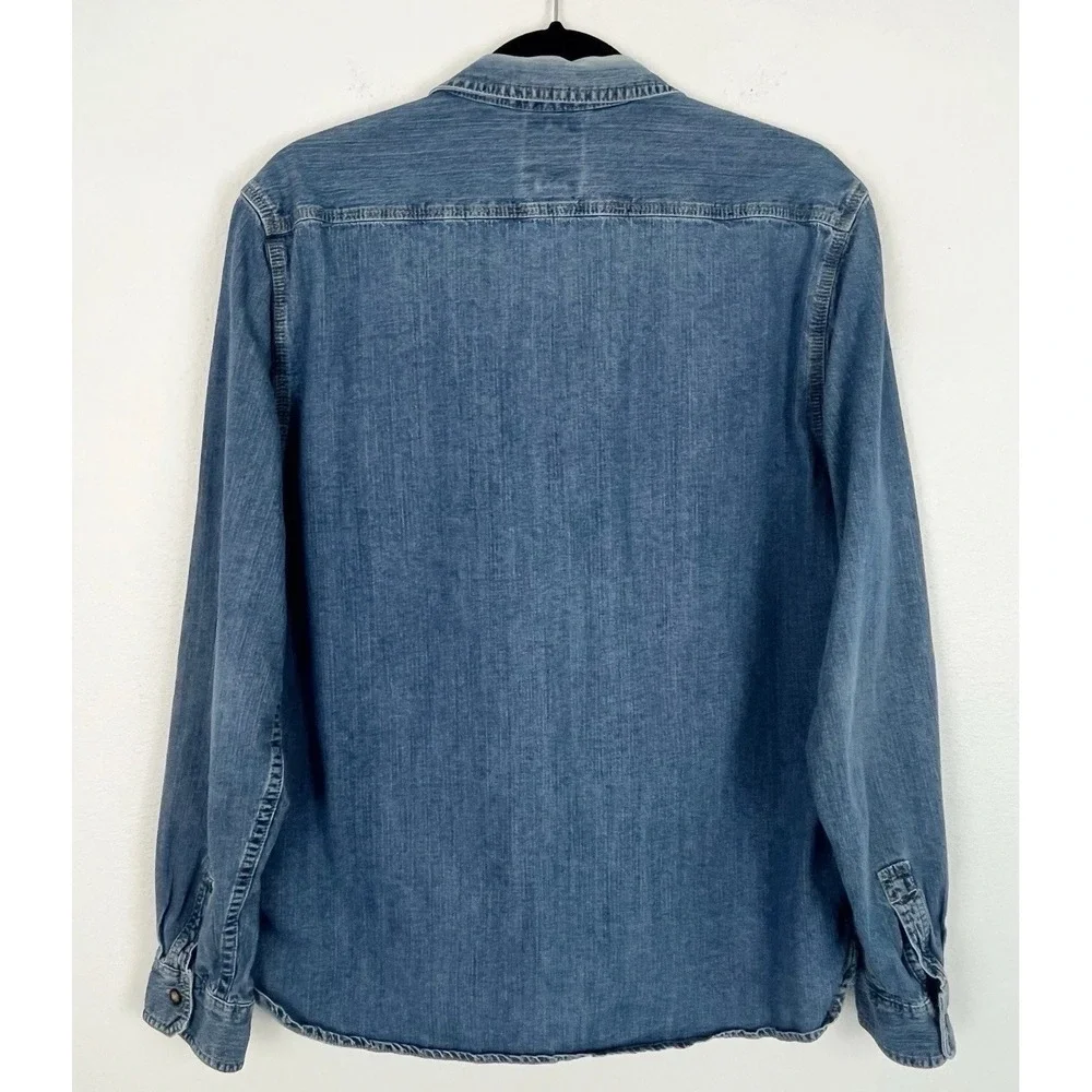 Levi's Denim Western Snap Shirt Button Front Long Sleeve Large